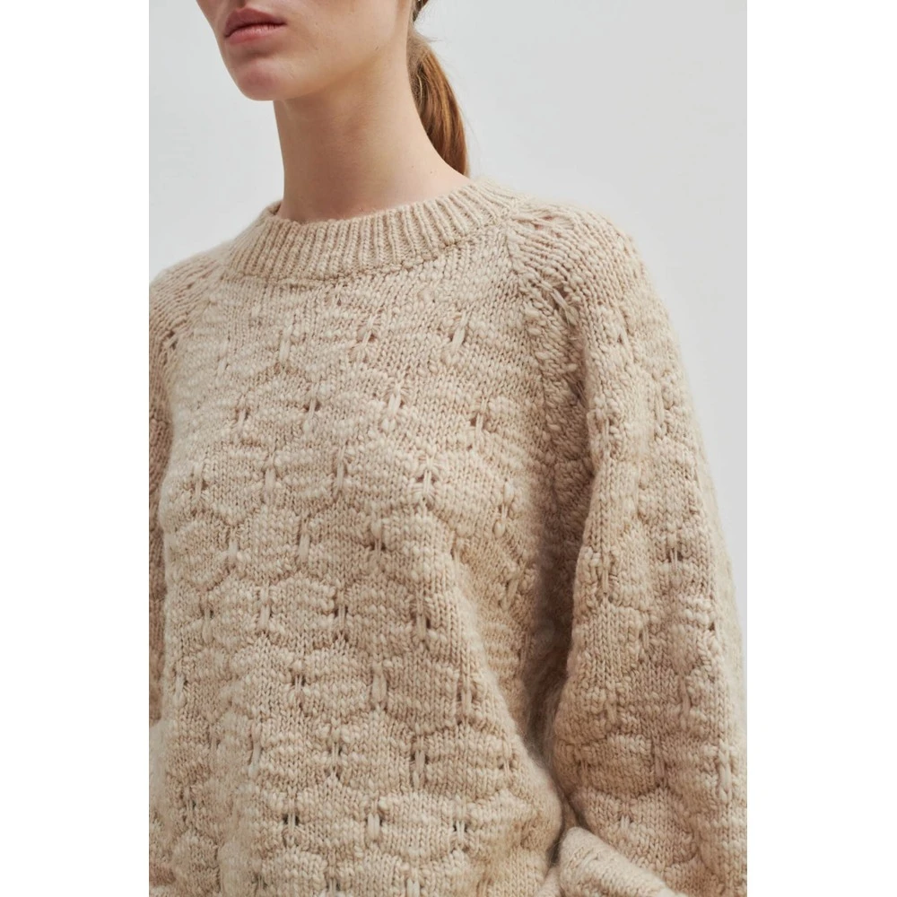 Second Female Round-neck Knitwear Beige - Bilde 2