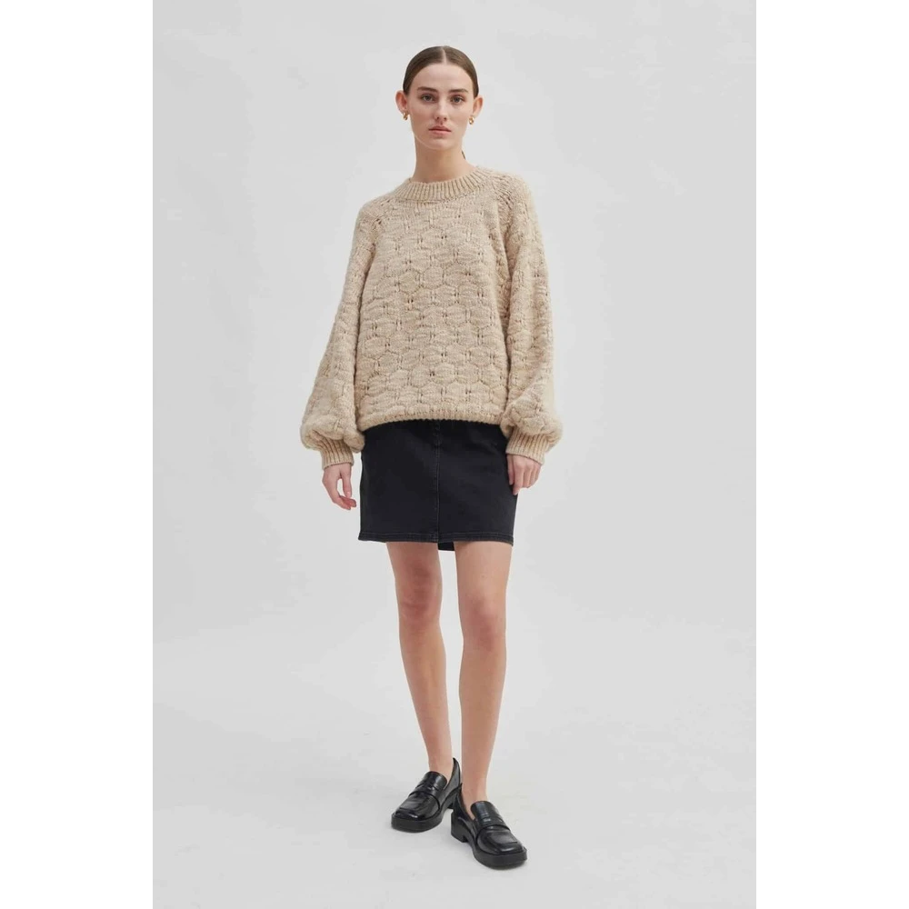Second Female Round-neck Knitwear Beige - Bilde 3