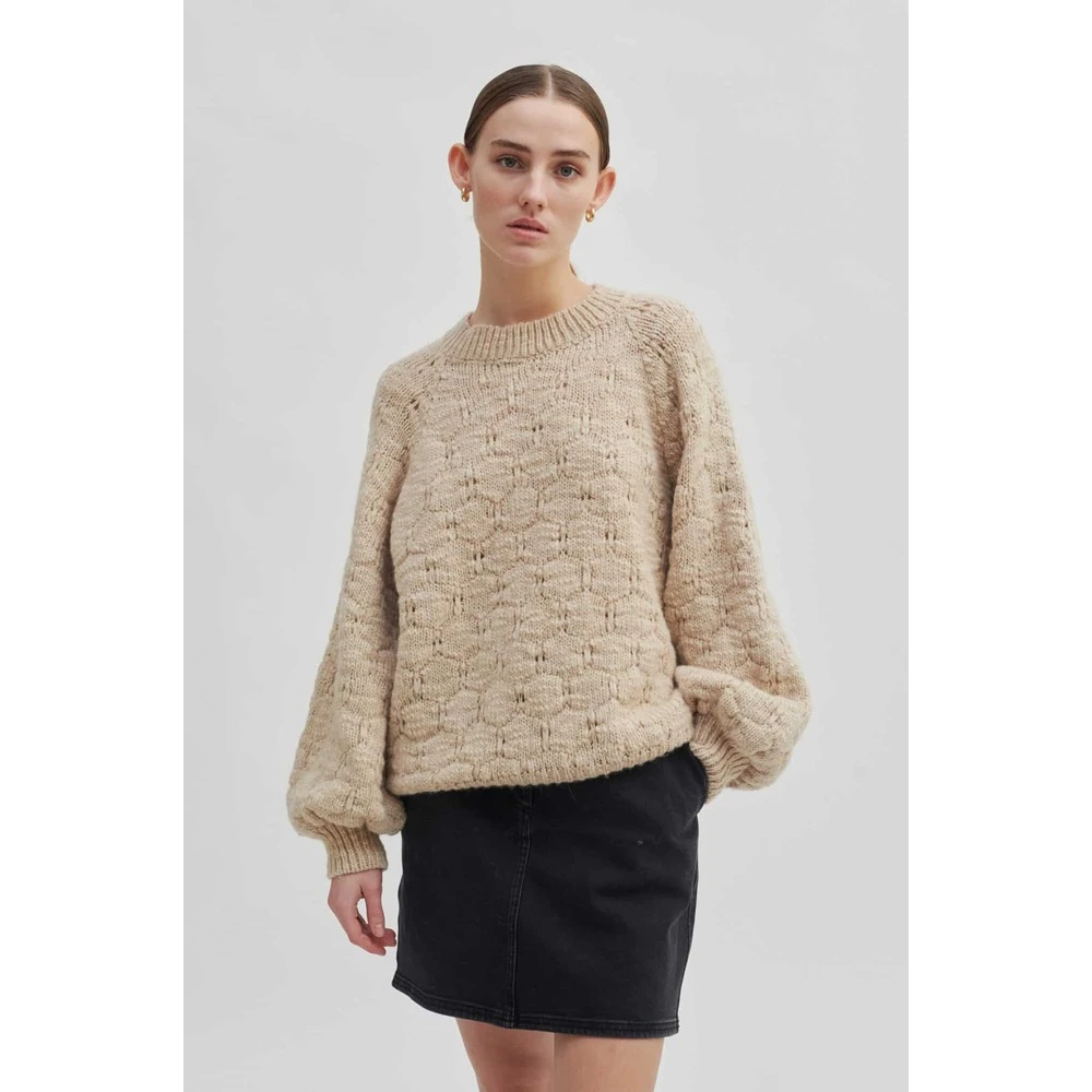 Second Female Round-neck Knitwear Beige - Bilde 5