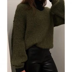 Grønn Vero Moda Vmada Ls V-Neck Genser Green