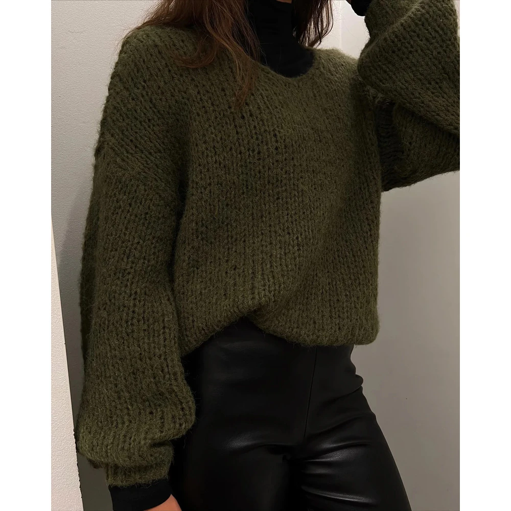 Grønn Vero Moda Vmada Ls V-Neck Genser Green