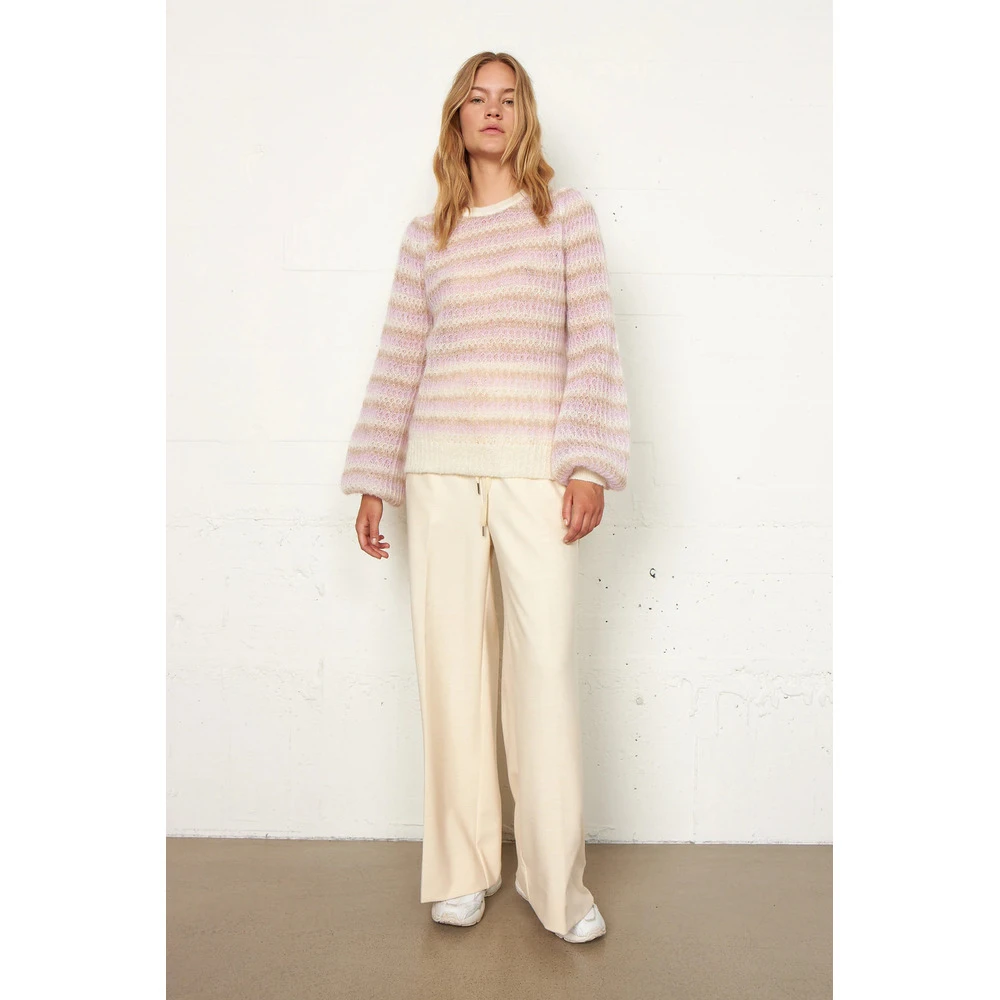 Second Female Yolan Knit O-neck Genser Pink - Bilde 2