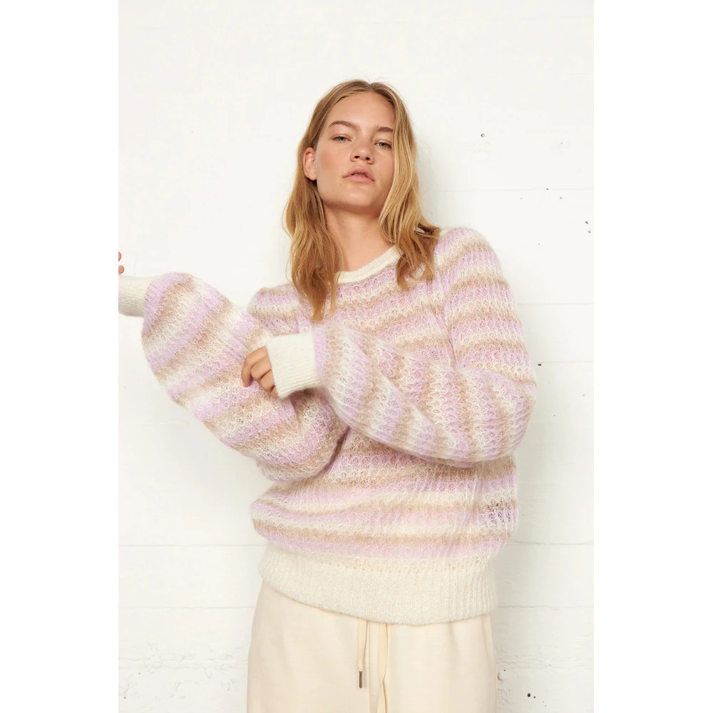 Second Female Yolan Knit O-neck Genser Pink - Bilde 4