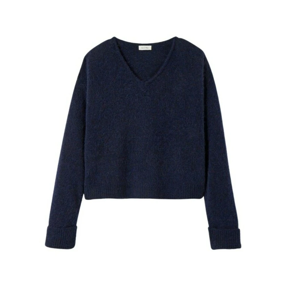 Mørkeblå American Vintage East Genser V-Hals Navy Genser Blue - Bilde 2