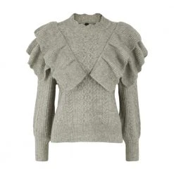 Y.A.S Yasvella Knit Pullover Gray