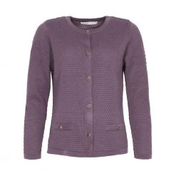 Skovhuus Structured Solid Col. Cardigan Purple