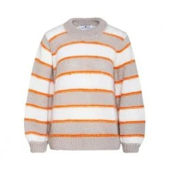 Multi Arnie Says Melrose Stripe Sweater Genser Gray