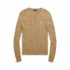 Beige Polo Ralph Lauren Cable Knit Cotton Knit Rund Hals Overdeler Beige