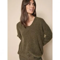 MOS MOSH Thora V-neck Knit Green