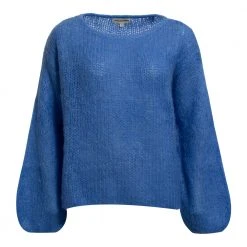 Close To My Heart Round-neck Knitwear Blue