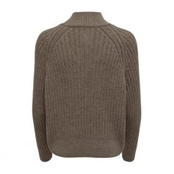Tannin Only Onlleise Freya Ls Zip High Neck Pullover Knit Brown