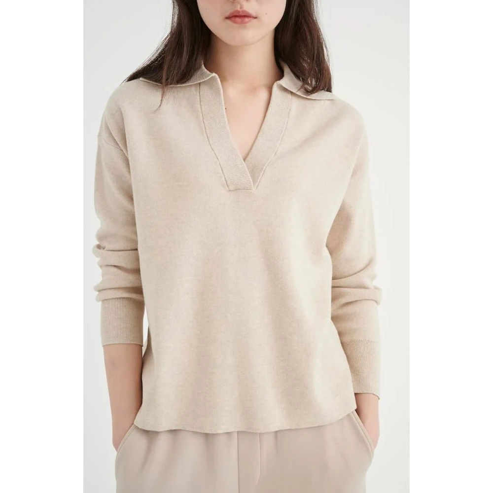 Mørk Beige Inwear Jumoiw Polo Pullover Genser Beige - Bilde 5