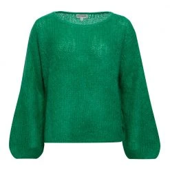 Close To My Heart Round-neck Knitwear Green