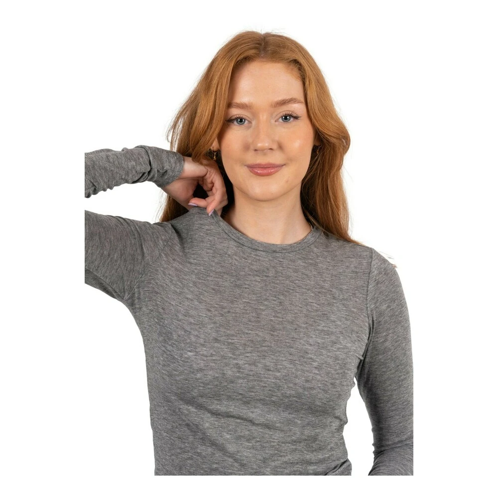 Second Female Matima O-Neck Tee - Grey Melange Gray - Bilde 3