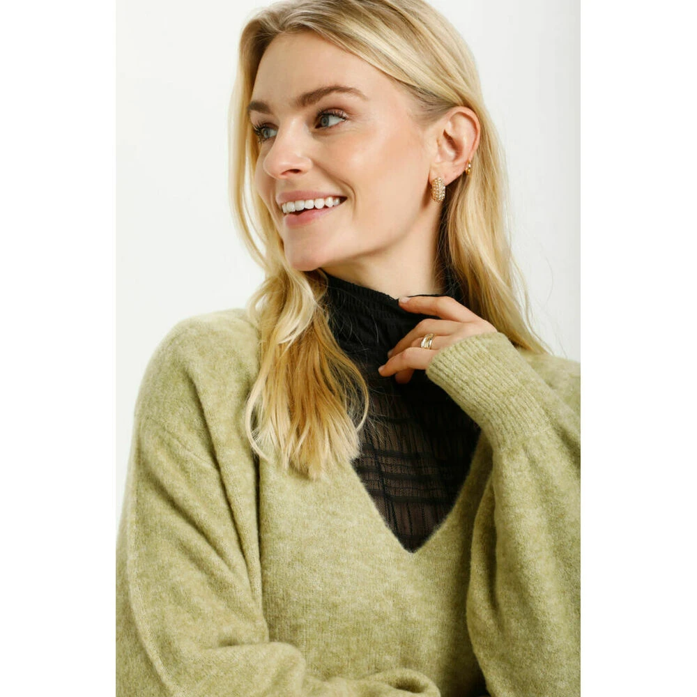 Cream Merle V-Hals Genser Green