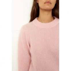 Second Female Brooky Knit Puff O-Neck Pink