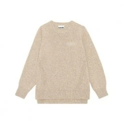Ganni Round-neck Knitwear Beige