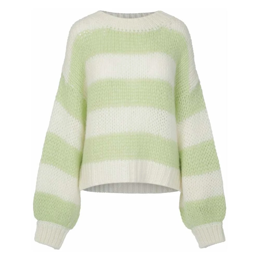 Untold Stories Florie Stripe Sweater - Lime Cream Green