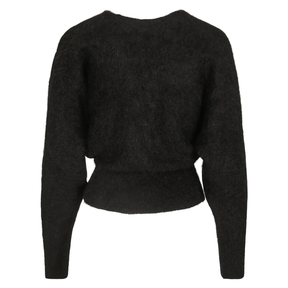 Sort Cathrine Hammel Mohair Cross-Over Sweater Genser Black - Bilde 2