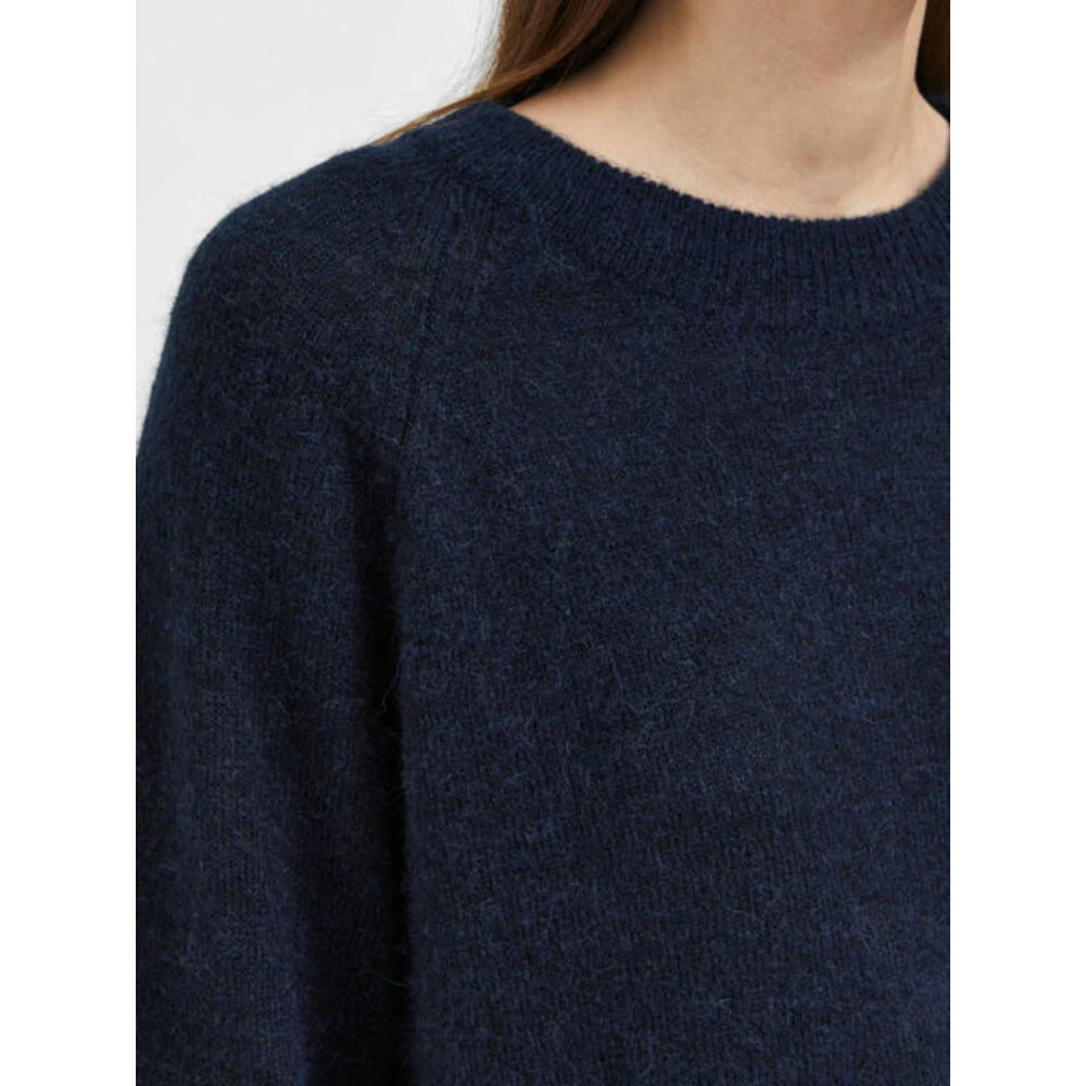 Navy Selected Femme Lulu Ls Knit O-Neck Genser Blue - Bilde 2