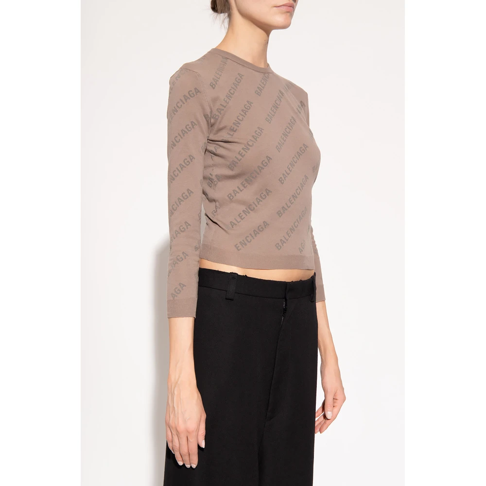 Balenciaga Patterned Sweater Brown - Bilde 3