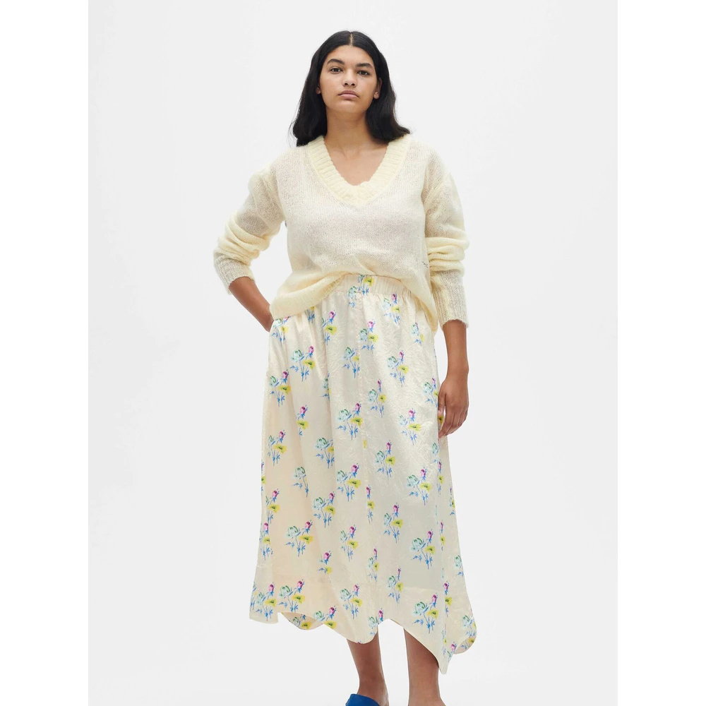 Ganni Open Mohair V-Neck Pullover Yellow - Bilde 3