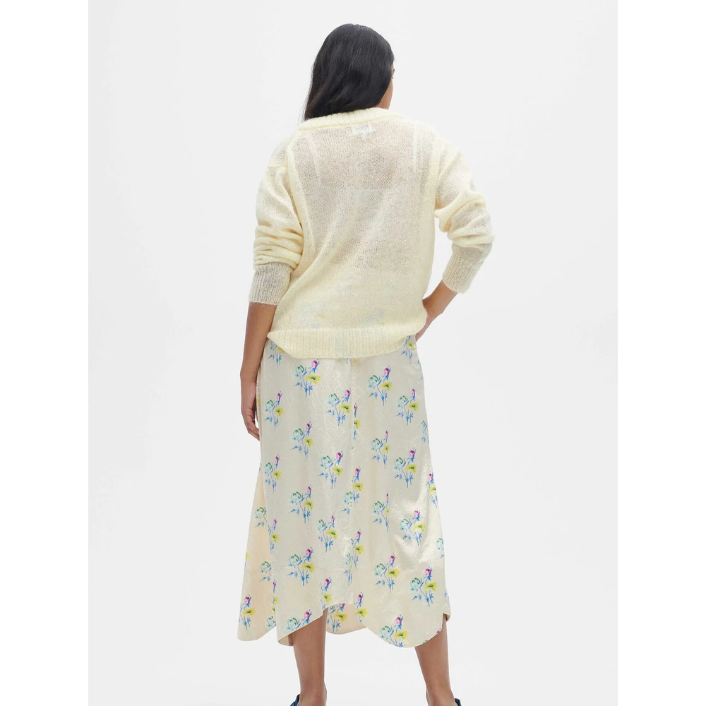 Ganni Open Mohair V-Neck Pullover Yellow - Bilde 5