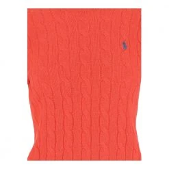 Ralph Lauren Sweater Made Of Wool And Cashmere Plaited Pattern Crew-neck Red