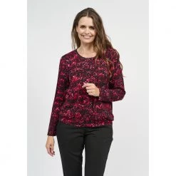 Sort/Rødt Signature Tynn Genser/Topp- Rød/Sort Mønstret Topper Red