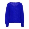 American Dreams Milana Mohair Knit Electric Blue Genser Blue