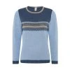 Skovhuus Jaquard Knit O-Neck Pullover Blue