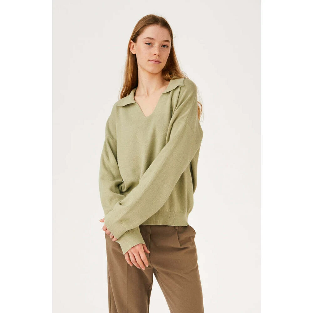 Soft Rebels Srvinny Collar Knit Green - Bilde 3