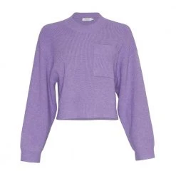 Moss Copenhagen Idarose Jilli O Neck Pullover Purple