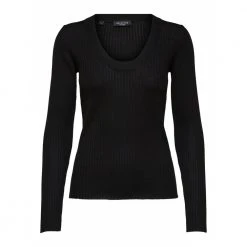 Selected Femme Costa Knit Sweater Black