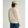 Hvit Gant Wool Rib V-Neck Genser Beige
