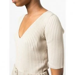 By Malene Birger V-neck Knitwear Beige