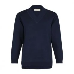 GOMAYE Knitted Sweater V Topp Blue