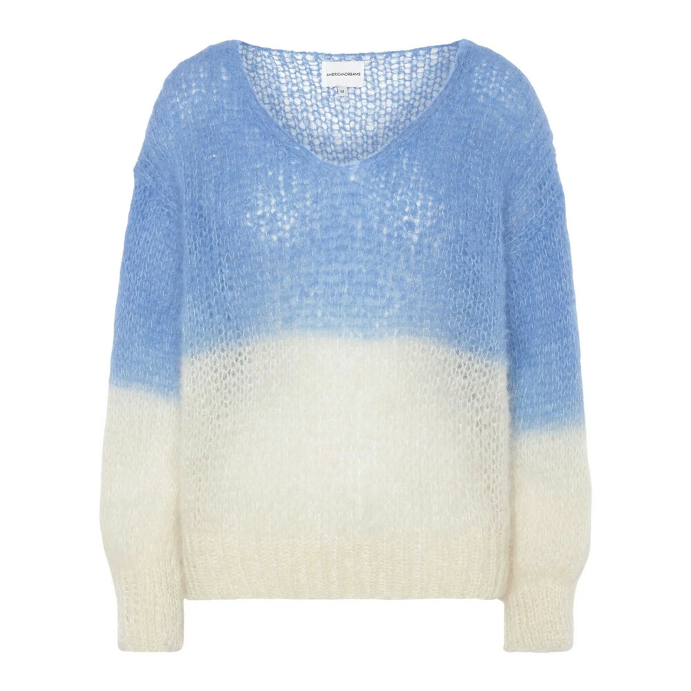 American Dreams V-neck Knitwear Blue