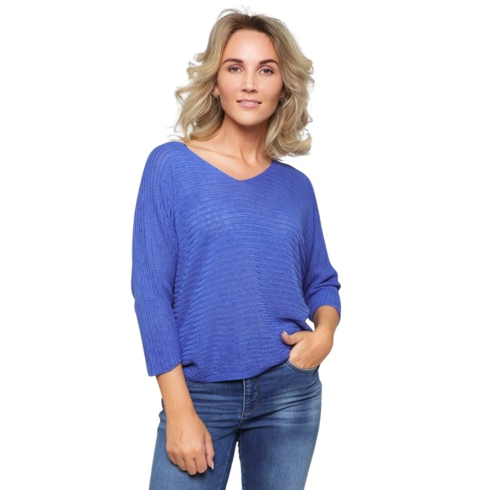 2-Biz Charisma Knitted Blouse Blue - Bilde 2