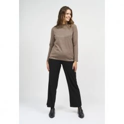 Brun Signature Strikket Genserfra Jensen (Pullover) Med Liten Hals (Turtleneck) - Brun Genser Brown