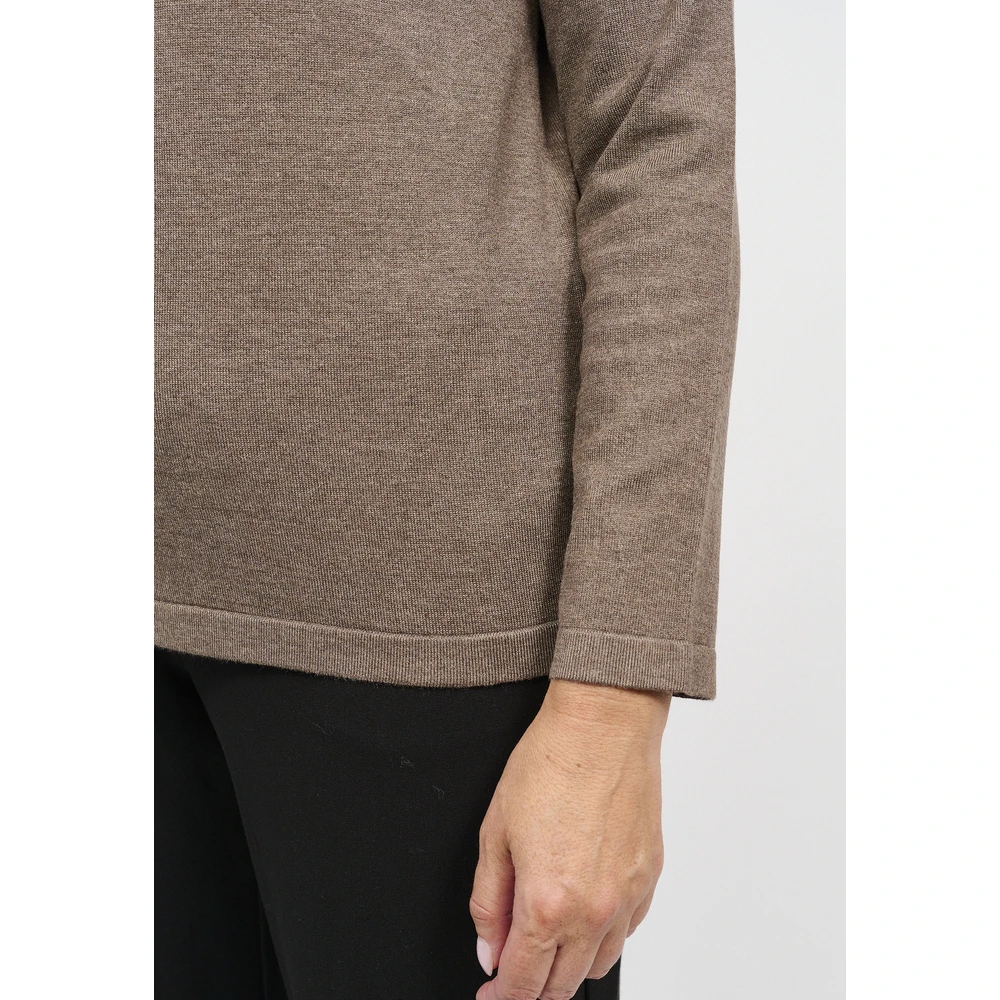 Brun Signature Strikket Genserfra Jensen (Pullover) Med Liten Hals (Turtleneck) - Brun Genser Brown - Bilde 2
