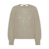 Beige American Dreams Toga Back Tie Pullover Beige Genser Beige