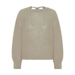 Beige American Dreams Toga Back Tie Pullover Beige Genser Beige