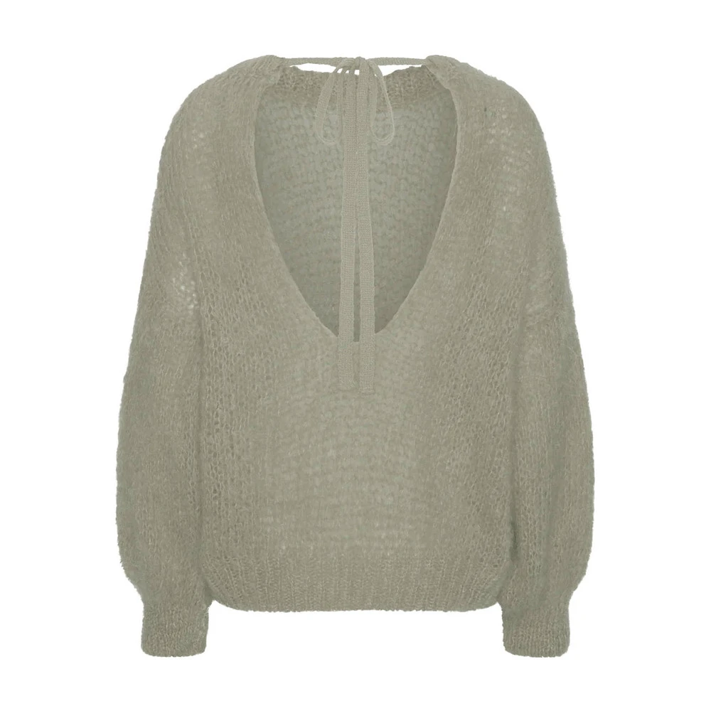 Beige American Dreams Toga Back Tie Pullover Beige Genser Beige - Bilde 2