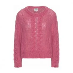 American Dreams Louisa Cable Knit Pullover Pink