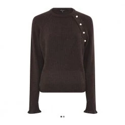 Brun Mapp Pearl Knit R/Neck Genser Brown