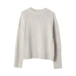 Beige Fwss Pink Sweet Peas Mock Neck Genser Beige