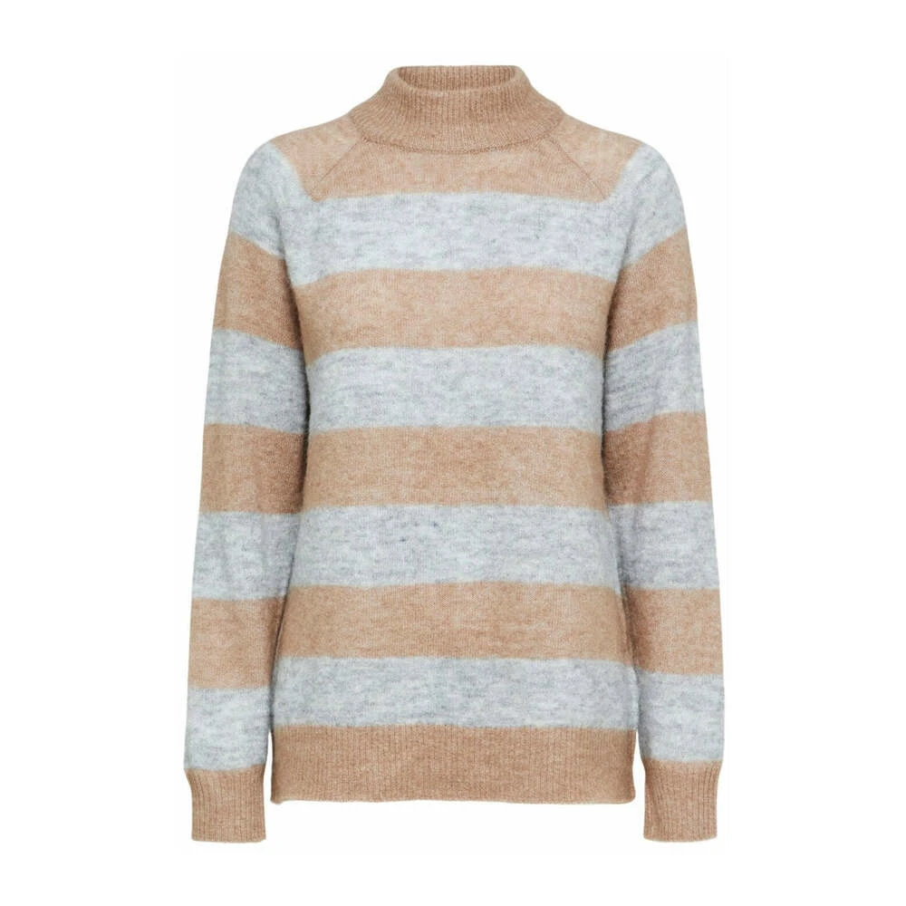 Selected Femme Lulu Ls Knit High Neck Beige - Bilde 2