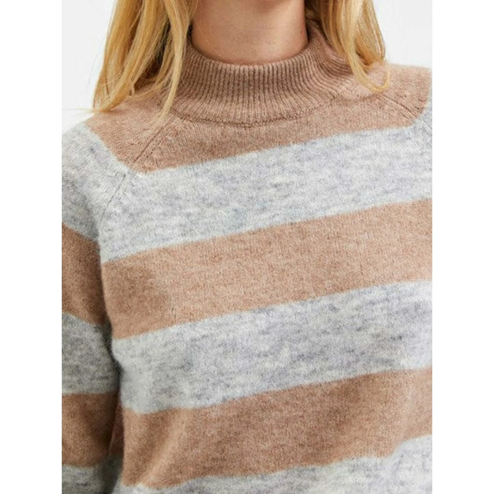 Selected Femme Lulu Ls Knit High Neck Beige - Bilde 4