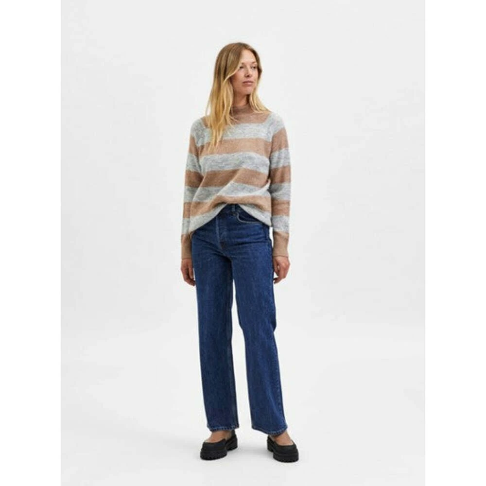 Selected Femme Lulu Ls Knit High Neck Beige - Bilde 6